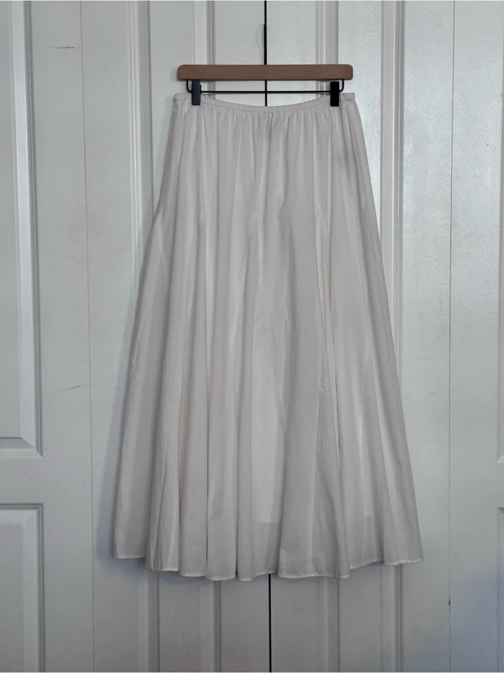 Jason Wu Quiet luxury White 100%Cotton Maxi Skirt Size M Elastic Waist